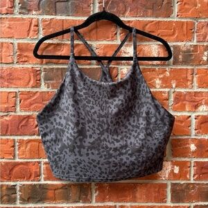 Old Navy Womens XL Powersoft Gray Black Leopard Animal Print Sports Bra Tank